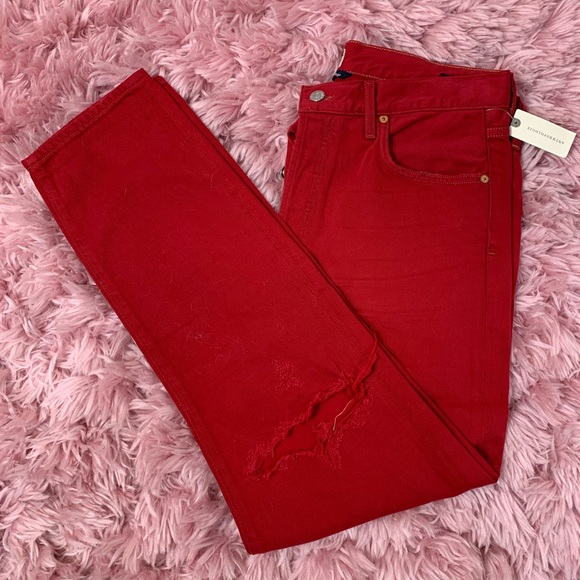 NWT Citizens of Humanity Red Liya Straight Jeans - Picture 1 of 4